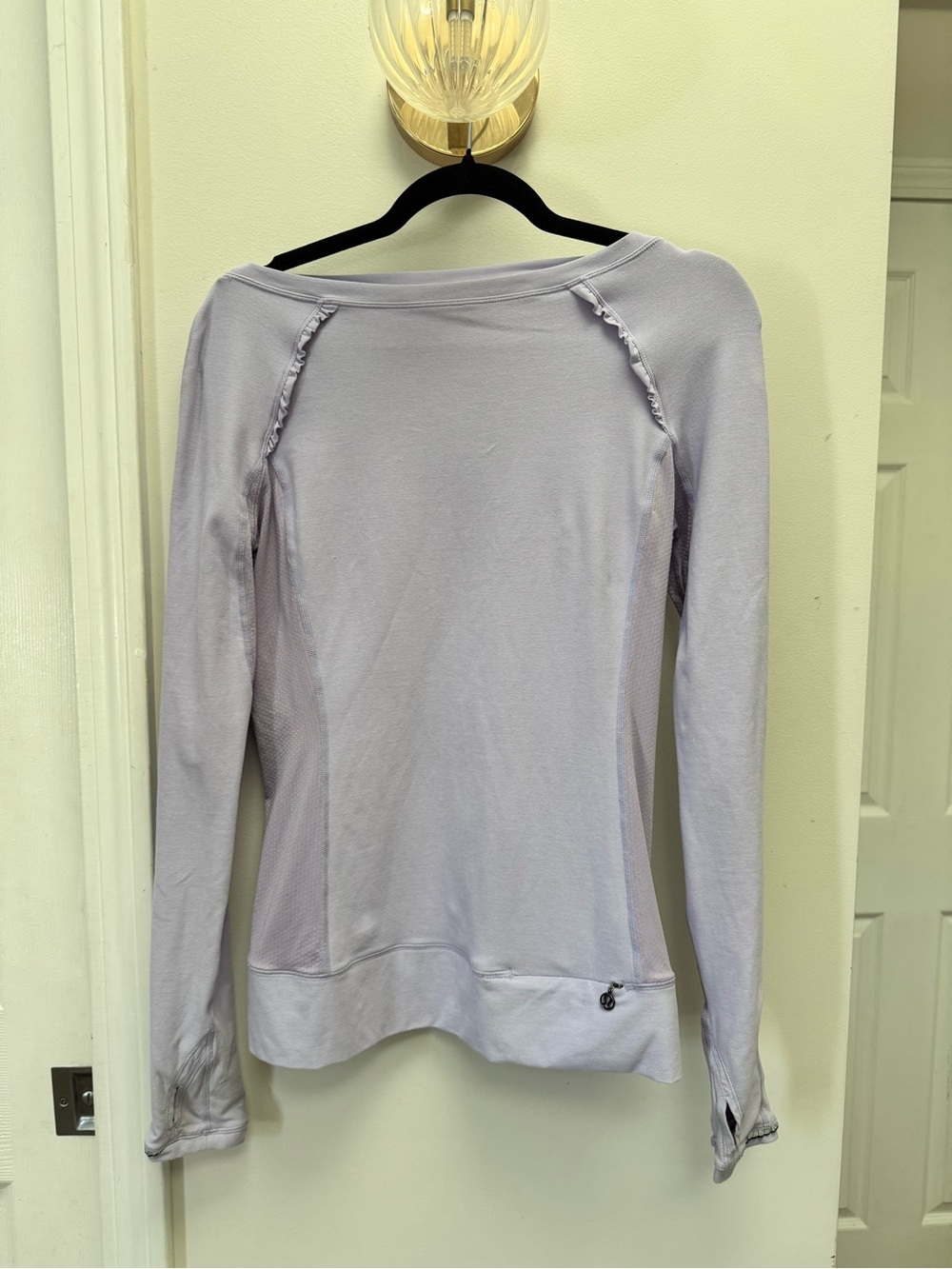 Lulu Full Tilt 2013 Light Lavender Ruffle Women’s Long-Sleeve Top